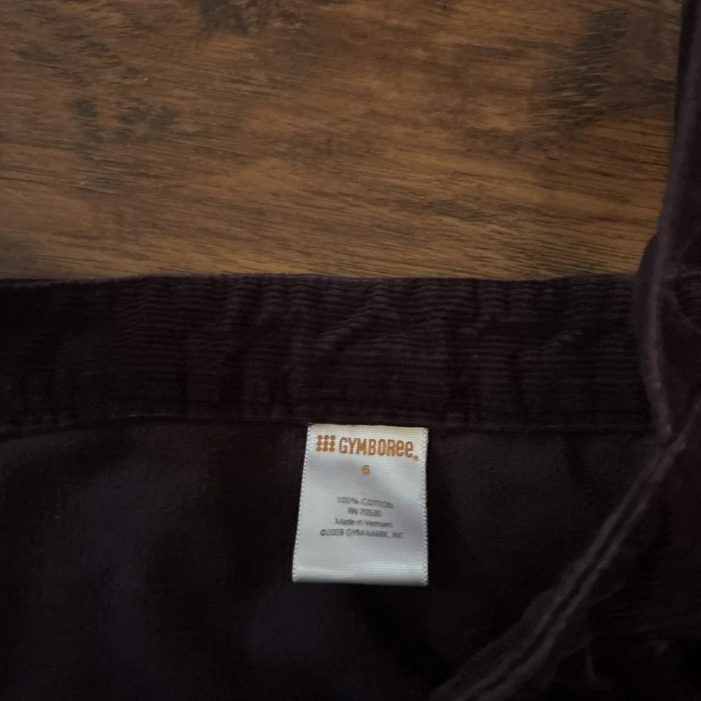 VTG Gymboree Girls 3T Button Corduroy Dress 100% Cotton Size 6 Burgundy